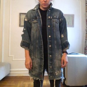Zara Distressed Denim Jacket
